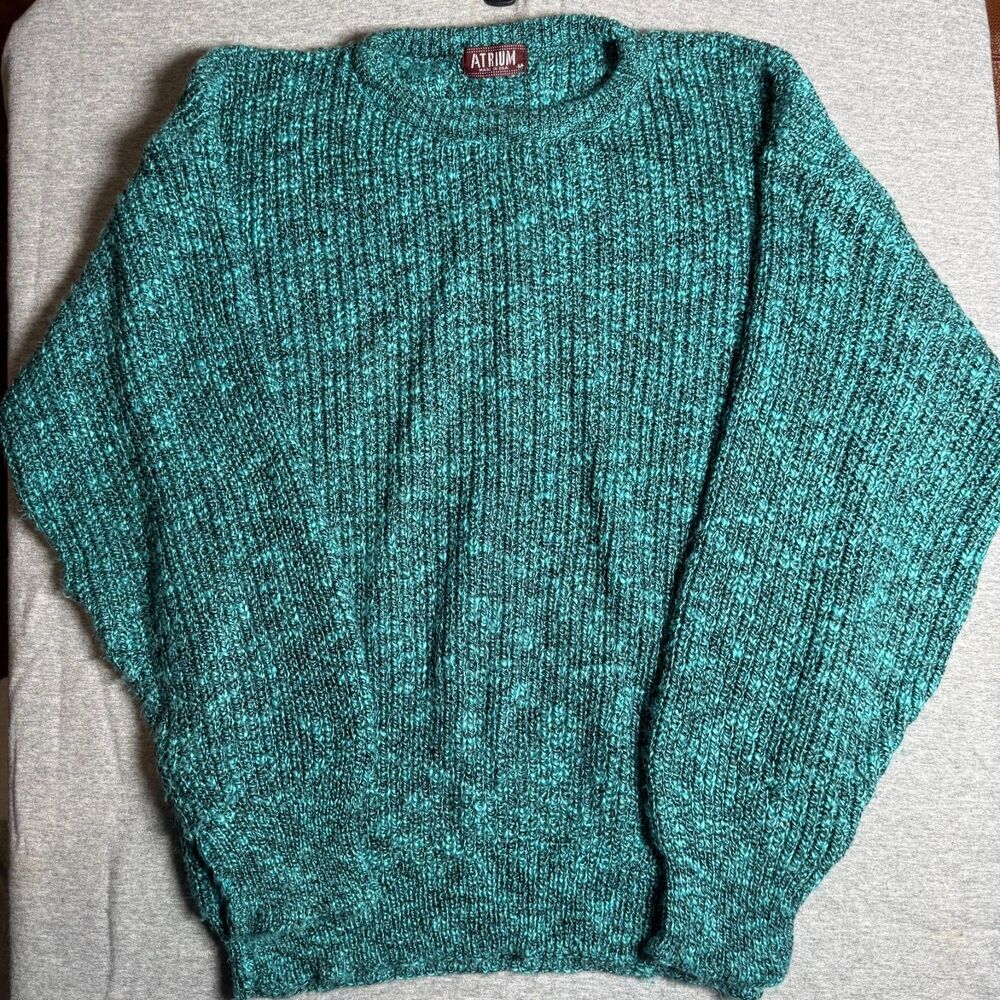 Vintage Atrium Sweater Blue Mens size Medium heavy duty pullover